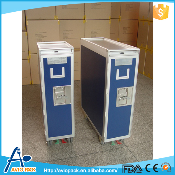 Convenient aircraft travel meal inflight food trolley for food drink service