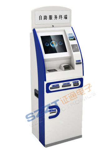 Zt2078 Lobby Free Standing Transaction Banking Kiosk  With A4 Printer