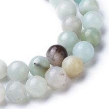 6mm Natural Flower Amazonite Round Stone Beads - Pandahall