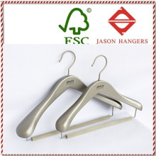 DL0922 High-end wooden clothes hanger with flocking bar