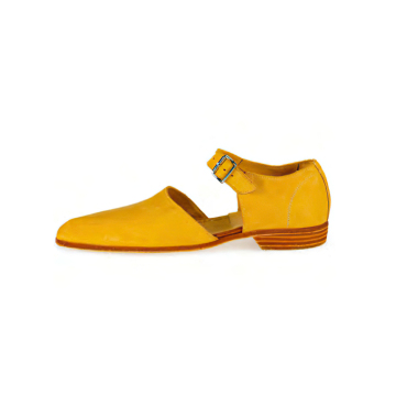 Real Leather Shiny Yellow Slip On Leather Shoes
