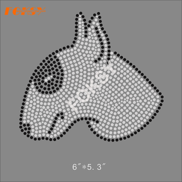 Bull Terrier Crystal Dog Hot Fix Rhinestone Motif