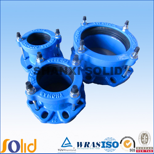 Ductile iron wide range flange adaptor for PE pipe