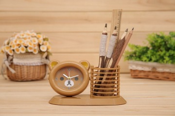 Promotional Bear Pen Pot Alarm Clock