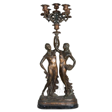 Garden Decorative metal craft bronze figure statue lady lamp