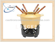 Best Selling Yellow Enamel Cast Iron Fondue Sets From China
