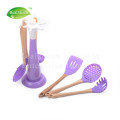 Wooden Handle Color Nylon Tools Set With Stand