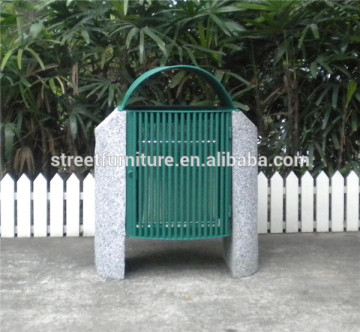 Concrete outdoor garbage bin metal garbage bin