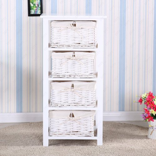 White Nightstand End Side Table