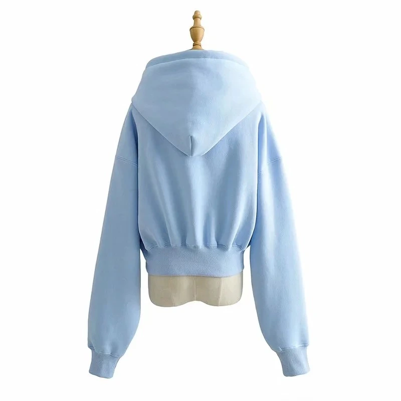 Fashion Women's Solid Color Short Plus Fleece Sweater