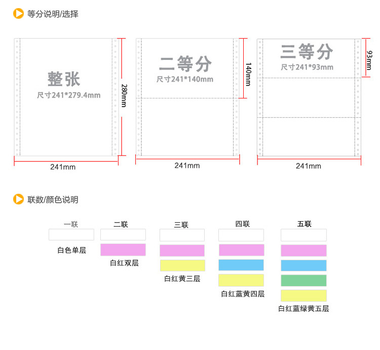 3 Ply Commercial Office Papercomputer Printing Non-carbon Copy Invoice Paper