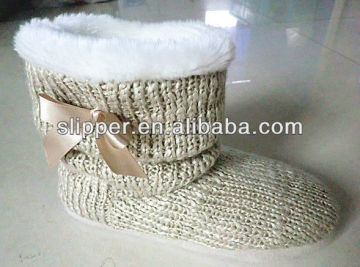 2015 new design ladies knit boot indoor boot