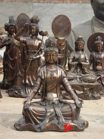 brass kuan yin buddha sculpture