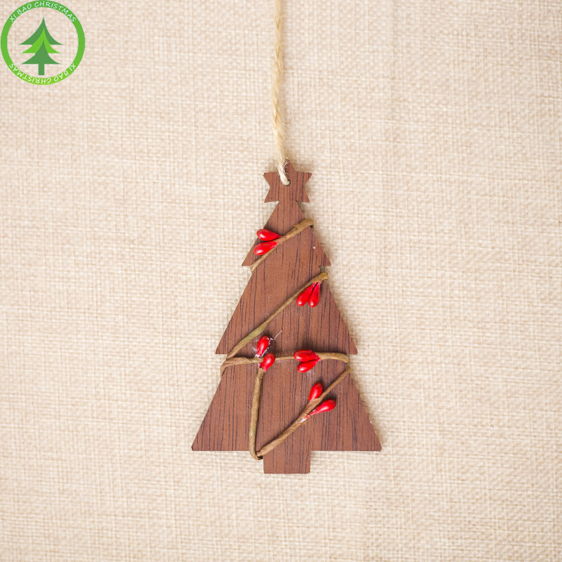 Multi Styles Printed Christmas Wooden Pendant Ornaments Christmas Tree Ornaments DIY Kids Toys Wood Craft Hanging Gifts