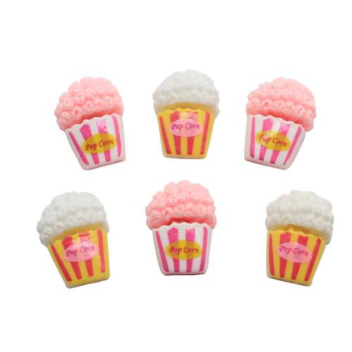 100Pcs Miniature Resin Cute Popcorn  Simulation Food Flatback Cabochon Scrapbooking Phone Diy Craft Embellishments Accessories