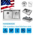 33inch Kitchen Stainless Steel Double Bowl Modern Sink