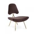 Modern Rose Gold Metal Metal estofado Maxime Lounge Chair