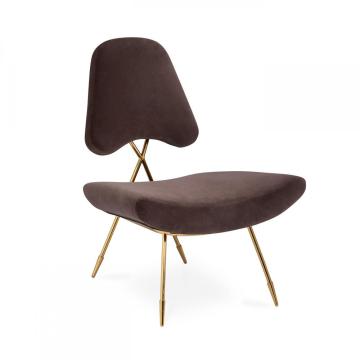 Modern Rose Gold Metal Upholstered maxime lounge chair