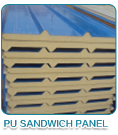 Low Cost Roofing Materials 0.5mm Steel Surface Insulated Interior PU / EPS Sandwich Roofing Panel