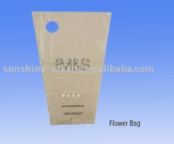 Plastic Flower Bag with punch handle