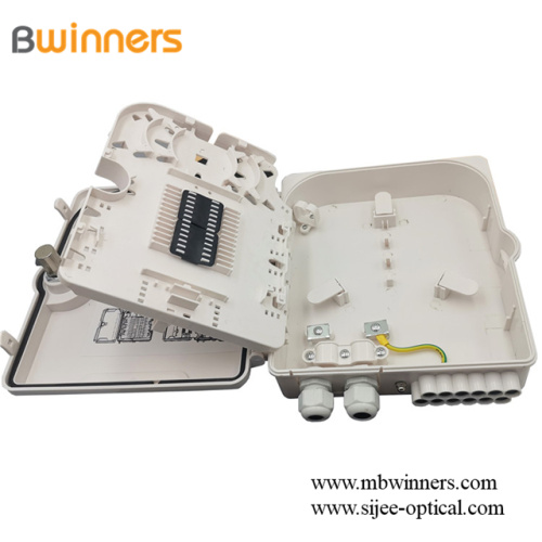 Ftth Ip65 Waterproof 12 Cores1 * 8 Plc Splitter Fiber Optic Plastic Caja de distribución