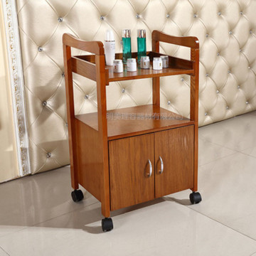 Spa salon  beauty wooden trolley cart