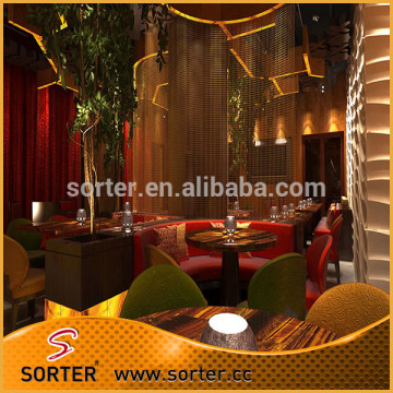 Residential architect design hanging room divider metal chain curtain