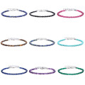 Gelang manik -manik yang asli 3mm Gelang Manik Batu Asli untuk Wanita Lelaki Gadis Laras Boleh Laras Permata Crystal Bangle Chakra