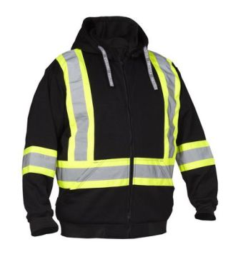 Hoodie Hi Vis Safety Zip Sweatshirt orange