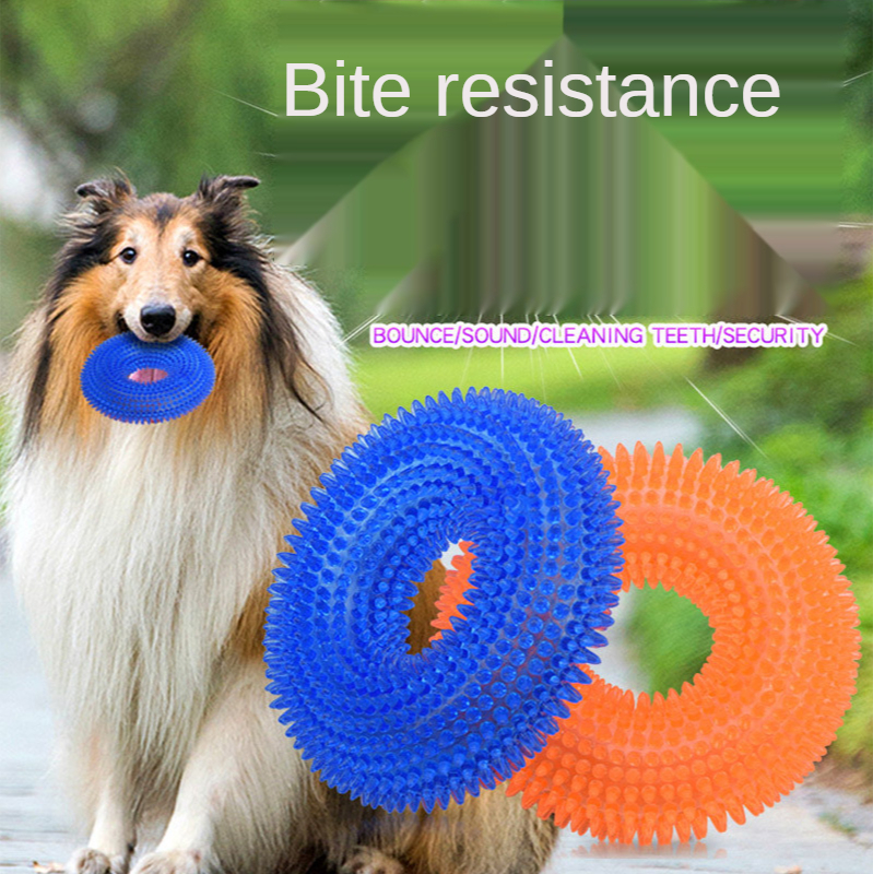 Pet Toy Bite-resistant Sounding Toy Ball with Thorn tpr Clean Teeth Molar Dog Toy