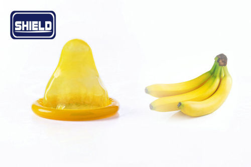 Sex Sensitive Lubricated Fruit Flavoured Condoms / Banana Flavor Condoms