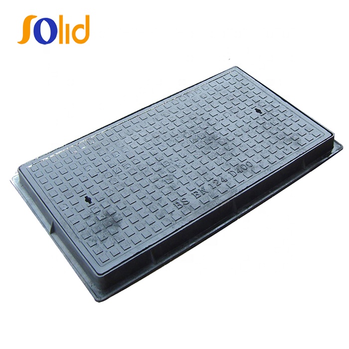 En124 C250 D400 Ductile Iron or Gray Iron Rectangle Manhole Cover with Frame