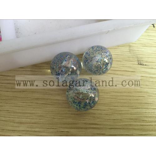 8-20 MM Acrilico Rotondo Scintillio Trasparente con Perline Gumball Gumball Colorate Glitterate