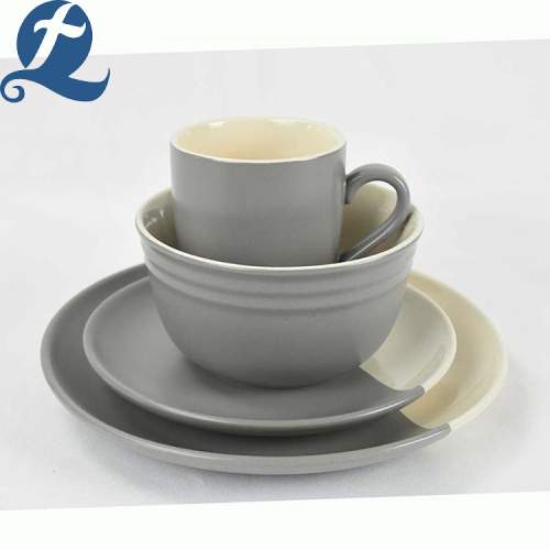 Uniek design food grade splicing grijs keramisch servies