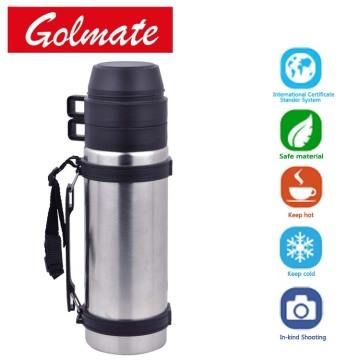 Double cups Stainless steel isolation insulated thermos flask 1.0L with handle