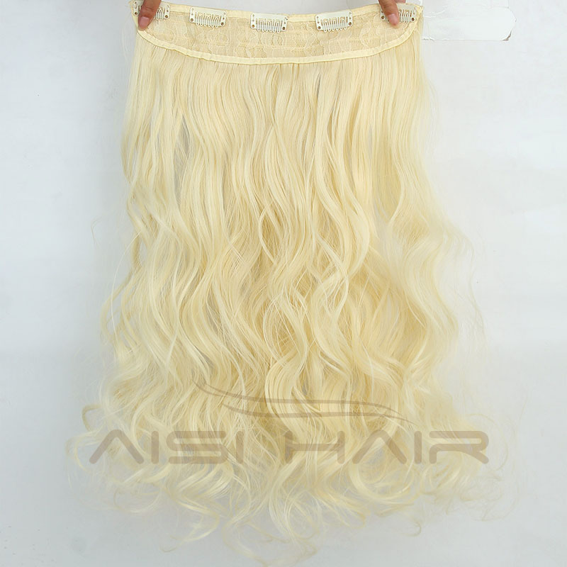 Long Wavy 5 Clips In Hair Extensions Half Full Head Heat Resistant Synthetic Hairpieces