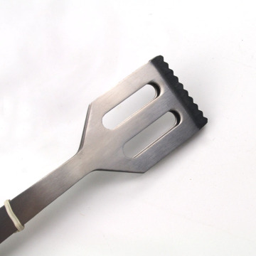 Stainless steel bbq tongs with rubber wood handle