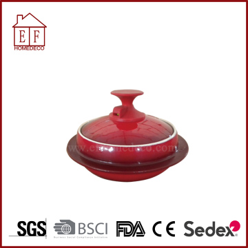 Enameled cast iron pot wit lid