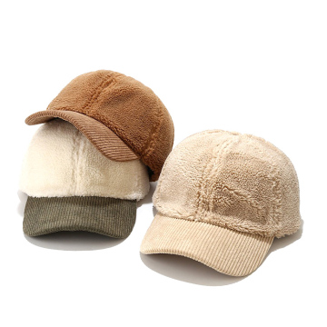 Autumn Winter Warm Fluffy Cashmere Lamb Wool Baseball Cap