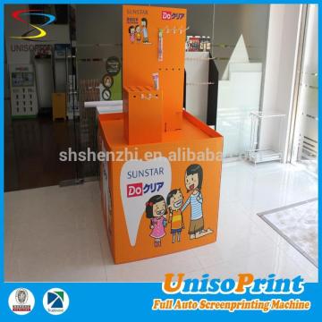 Automatic silk screen printing portable folding carboard display stand