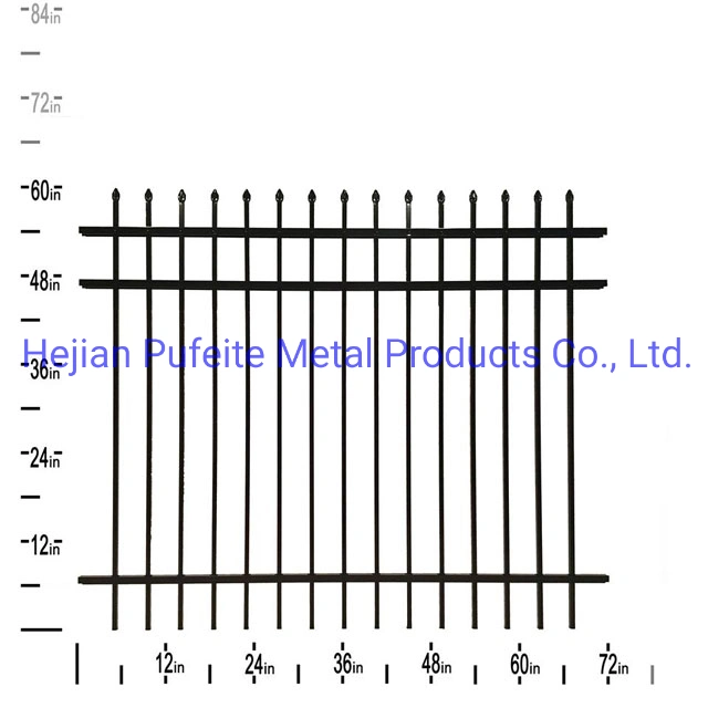 Wholesale Black Color Residential & Commercial Ornamental Steel Wrought Iron Fence.