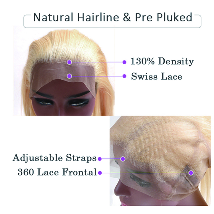 Top Quality Silky body Brazilian Hair Online Ombre Blonde Hair 1b 613 Human Hair 360 Full Lace Wig
