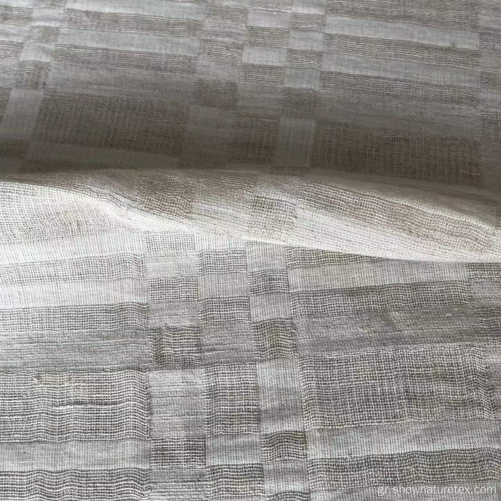 Ελεγχόμενο στερεό χρώμα jacquard linen βαμβακερό ύφασμα