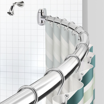 Scalable Adjustable 304SS Rustproof Arched Shower Curtain Rod (48-72 inches)