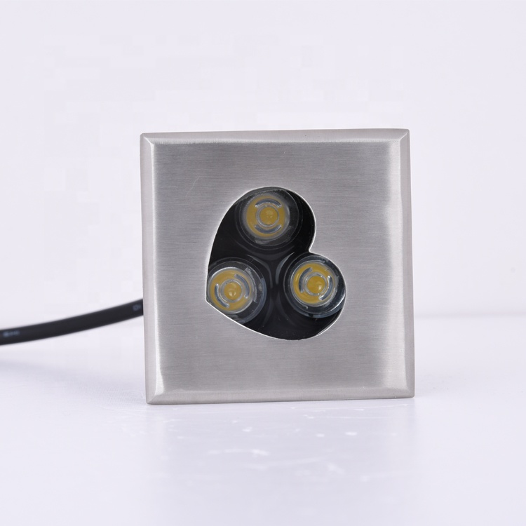 1W 3W de acero inoxidable de acero inoxidable LED Square Ingrado