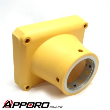 APPORO Injection Molding Plastic Tooling Grivory EMS Yellow Painting Pantone 1235C Hardware Metal Brackets
