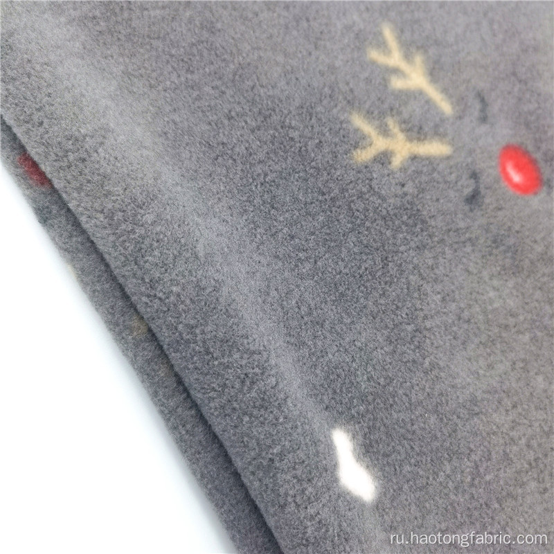 Детская полярная флисовая ткань с принтом из полиэстера и спандекса 75D
