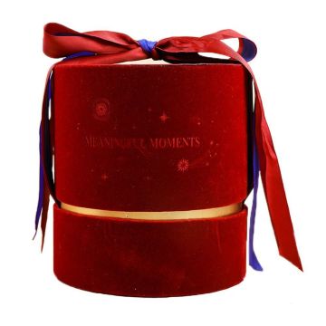 Wholesale Velvet Round Ring Box with Ribbon