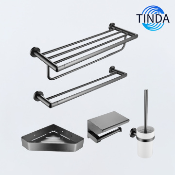 Complete Gunmetal 5-Piece Bathroom Hardware Collection