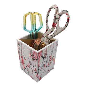 Personalized Red Peach Blossom Acrylic Pen Holder